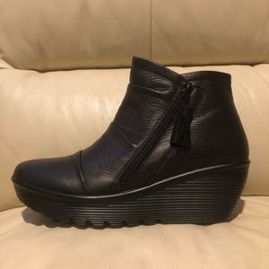 Skechers Leather Wedge Booties